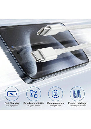 İPHONE 15 15 PRO 15 PRO MAX İPHONE 16 16 PRO 16 PRO MAX 35W TYPEC TO TYPEC HASIR ŞARJ KABLOSU VE ŞARJ ADAPTÖRÜ