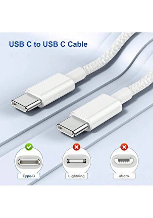 İPHONE 15 15 PRO 15 PRO MAX İPHONE 16 16 PRO 16 PRO MAX 35W TYPEC TO TYPEC HASIR ŞARJ KABLOSU VE ŞARJ ADAPTÖRÜ