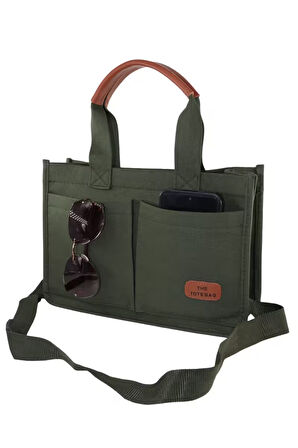 Kanvas El ve Omuz Çantası. Yeşil El Çantası. Kadın El Çantası. Yeşil Omuz Çantası. Askılı Çanta.