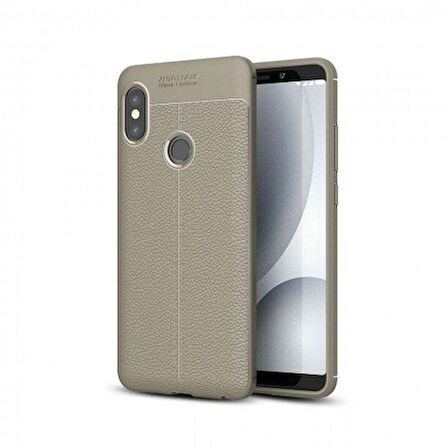 Smcase Xiaomi Redmi Note 6 Pro Kılıf Deri Dokulu Silikon   Nano Ekran Koruyucu