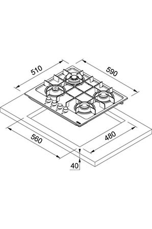 Franke FHMA 604 3G DC XS Gazlı Ankastre Ocak