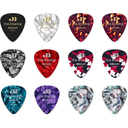 Jim Dunlop PVP106 Celluloid Medium Pick Variety 12'li Paket Pena