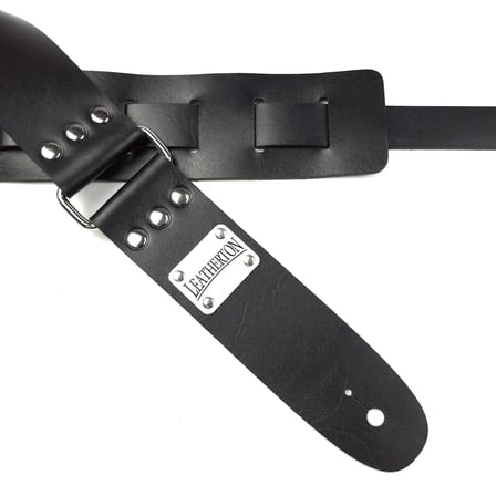Leatherton Stinger Hakiki Deri Gitar Askısı (Siyah)