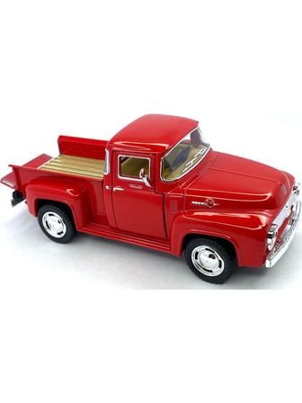 Kinsmart 1956 Ford F - 100 Pickup Çek Bırak 5inch. Lisanslı Model Araba, Oyuncak Araba 1:38 Kırmızı