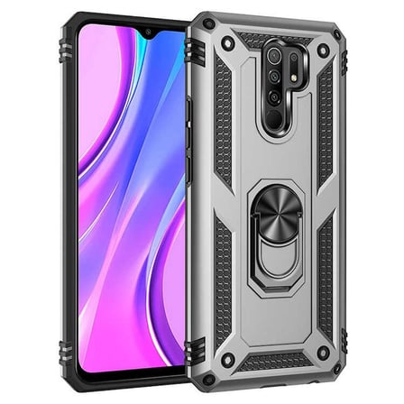 Gpack Xiaomi Redmi 9 Kılıf Tank Koruma Vega Standlı Yüzüklü MıknatıslıNano Glass
