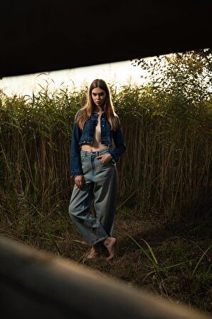 Kadın Yüksek Bel Skater Fit Jean Pantolon Tint