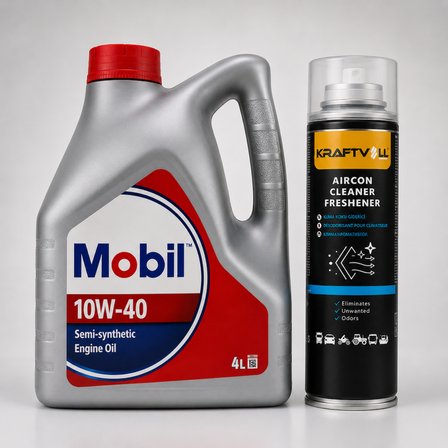 MOBİL MOTOR YAĞI 10W-40 4 Litre + Klima Bombası 200 ml