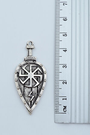 3'lü Viking Pusula Viking Kalkan Tılsım Gümüş Kaplama Kolye Seti