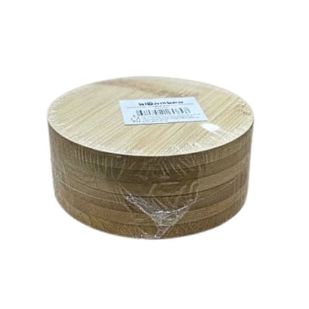 6'li Yuvarlak Bambu Çay Tabağı