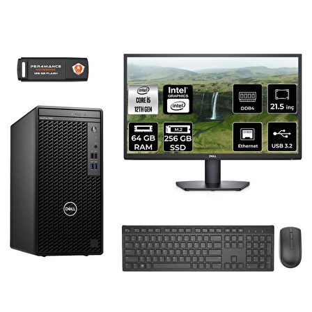 DELL OPTILEX 3000 MNO3000D046 i5 12500 64GB RAM 256GB SSD 21.5" FDOS MASAÜSTÜ PC
