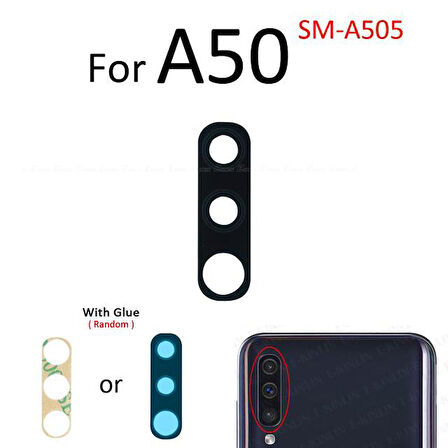 Tkgz Samsung Galaxy A50 Arka Kamera Camı Lens Yapışkanlı