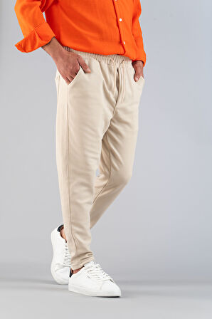 Erkek Pantolon Beli Lastikli  Slim Fit Esnek Likralı Basic Pamuklu Jogger