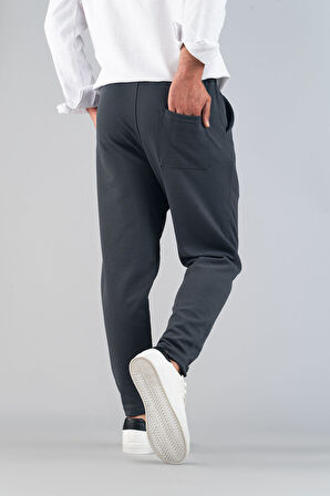 Erkek Pantolon Beli Lastikli  Slim Fit Esnek Likralı Basic Pamuklu Jogger
