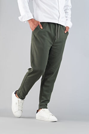 Erkek Pantolon Beli Lastikli  Slim Fit Esnek Likralı Basic Pamuklu Jogger
