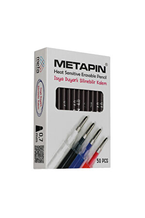 Metapin Isı ile Silinebilen Uçan Refill Kalem İçi Siyah (0.7 mm) - 50 Adet