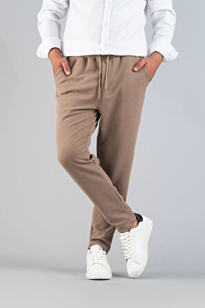 Erkek Pantolon Beli Lastikli  Slim Fit Esnek Likralı Basic Pamuklu Jogger