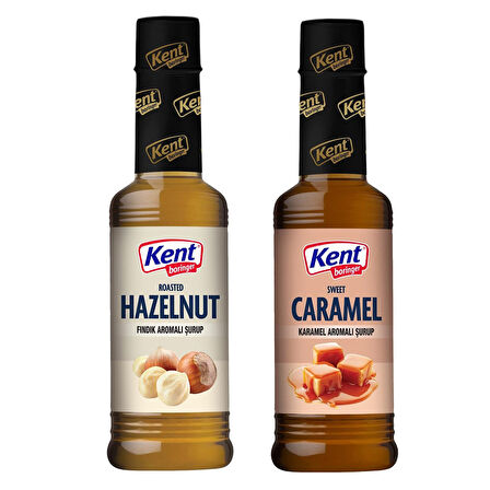 Kent Boringer Kahve Şurubu 355 ml Fındık ve Caramel Aromalı 2 li