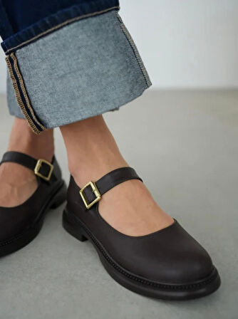 Yoko Kahverengi Cilt Oxford Ayakkabı