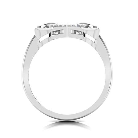 0,07 Karat Pırlanta Kalplı Yüzük