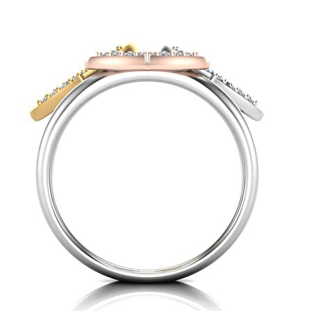 0,10 Karat Pırlanta Kalp Yüzük