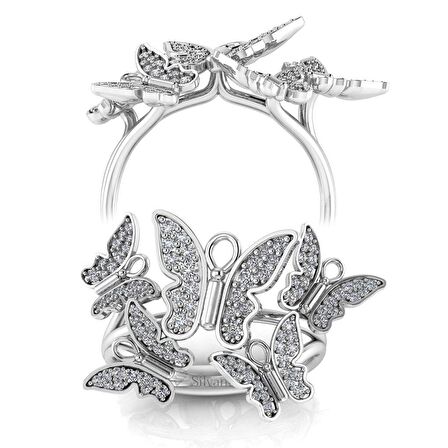 0,40 Karat Pırlanta Kelebek Yüzük