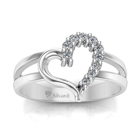 0,12 Karat Pırlanta Kalp Yüzük