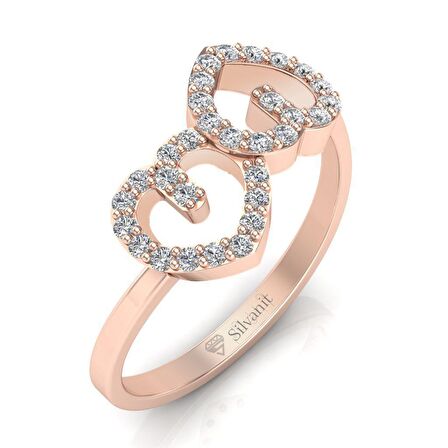 0,15 Karat Pırlanta Kalp Yüzük