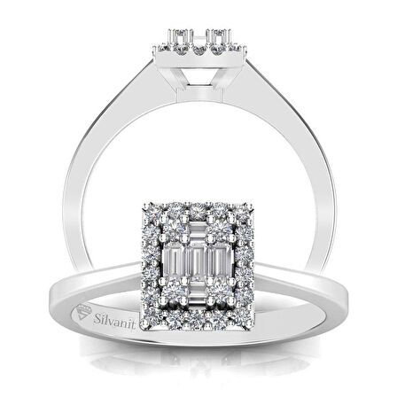 0,25 Karat Pırlantalı Baget Yüzük