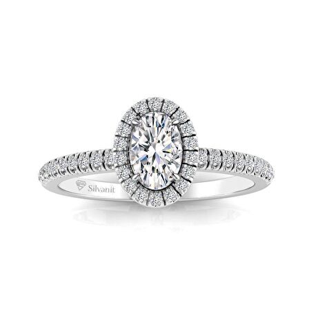 0,50 Karat F Renk Uluslararası Sertifikalı  Pırlanta Oval Yüzük