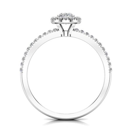 0,50 Karat F Renk Uluslararası Sertifikalı  Pırlanta Oval Yüzük