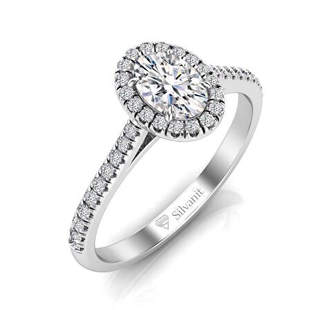 0,60 Karat F Renk Uluslararası Sertifikalı  Pırlanta Oval Yüzük