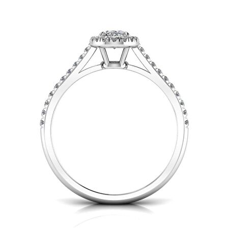 0,60 Karat F Renk Uluslararası Sertifikalı  Pırlanta Oval Yüzük