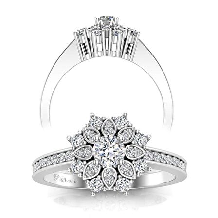 0,40 Karat Pırlantalı Tasarım Star Yüzük