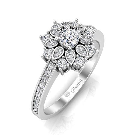 0,40 Karat Pırlantalı Tasarım Star Yüzük