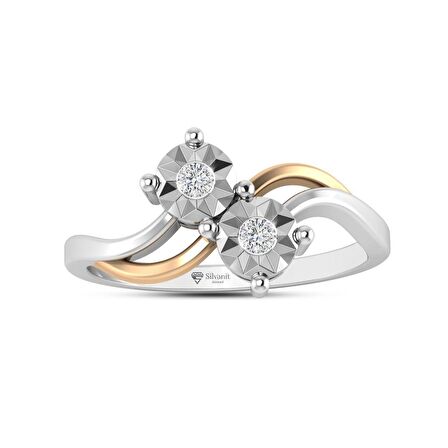 Pırlanta Çift Taşlı Yüzük