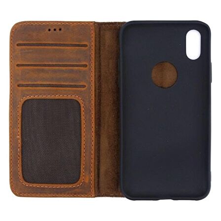 Smcase iPhone XR Kılıf Deri cüzdan 