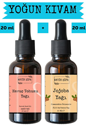 Havuç Tohumu Yağı ve Jojoba Yağı 2 x 20 ml - %100 Soğuk Sıkım Saf