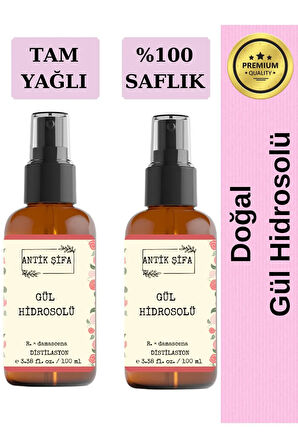 Gül Suyu 200ml- (YAĞI ALINMAMIŞ) Saf Tam Yağlı Gül Hidrosolü (2 X 100 ML)
