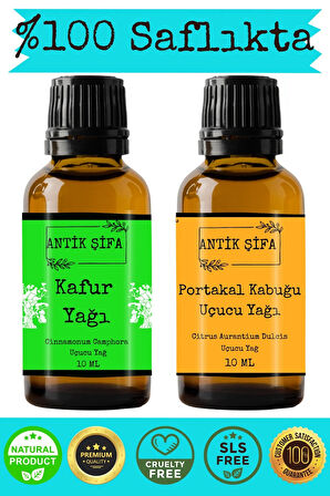 %100 Saf Kafur Yağı ve Portakal Uçucu Yağı - (10ml + 10ml)