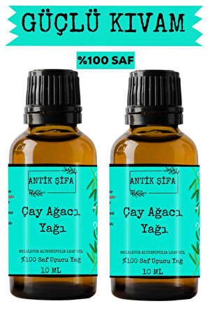 Çay Ağacı Yağı (2X10ML) - %100 Seyreltilmemiş Doğal Çay Ağacı Uçucu Yağı
