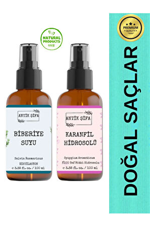 Biberiye Suyu Ve Karanfil Suyu Seti - Doğal Biberiye Saç Toniği Seti (2X100ML)