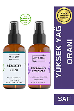 Biberiye Suyu Ve Lavanta Suyu Seti - Doğal Biberiye Saç Toniği Seti (2X100ML)