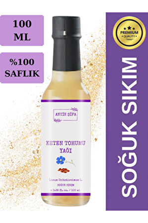 Keten Tohumu Yağı 100 ml - %100 Saf, Doğal Soğuk Sıkım 2024 Yerli Üretim