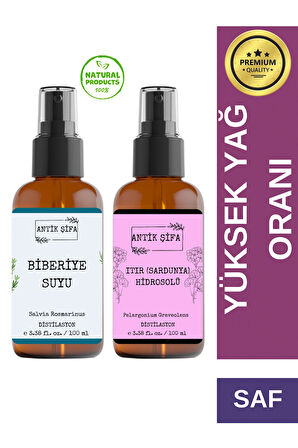 Biberiye Suyu Ve Sardunya Suyu Seti -nemlendirici Ve Besleyici Hidrosolü Seti (2X100ML)