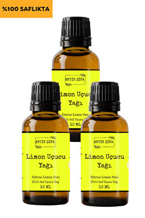 %100 Saf Limon Kabuğu Yağı - (3 X 10 Ml)