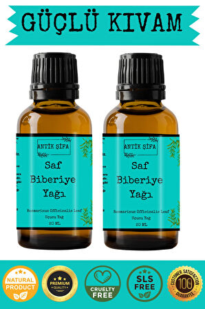 Biberiye Yağı (20ml + 20 ml)- %100 Saf Seyreltilmemiş Biberiye Uçucu Yağı