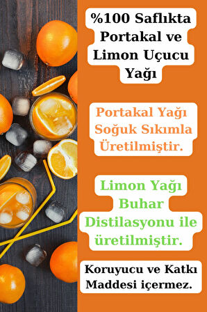 Portakal Yağı Ve Limon Yağı - 10 ml 10 ml (%100 SEYRELTİLMEMİŞ, DOĞAL)