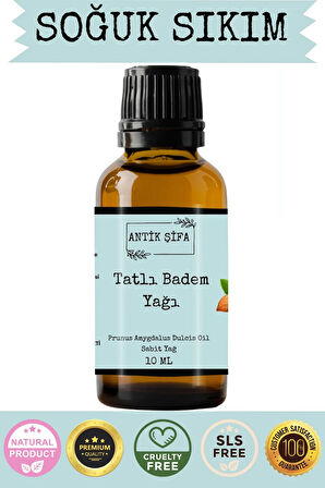 %100 Saf Tatlı Badem Yağı - 10 ml (Soğuk Sıkım)