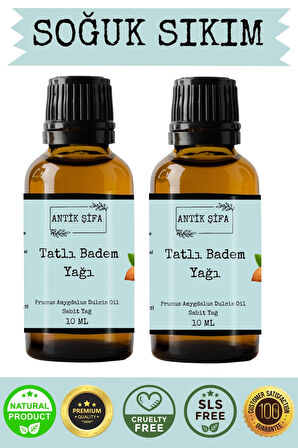 %100 Saf Tatlı Badem Yağı - 2x 10 ml (Soğuk Sıkım)