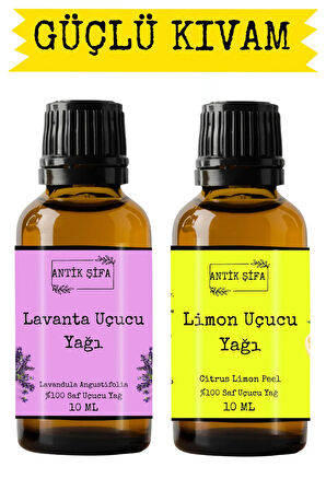 Lavanta Yağı Ve Limon Yağı (10ML 10ML) - %100 Seyreltilmemiş, Doğal Uçucu Yağlar